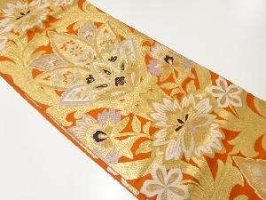 アンティーク　花更紗模様織出し袋帯（材料）